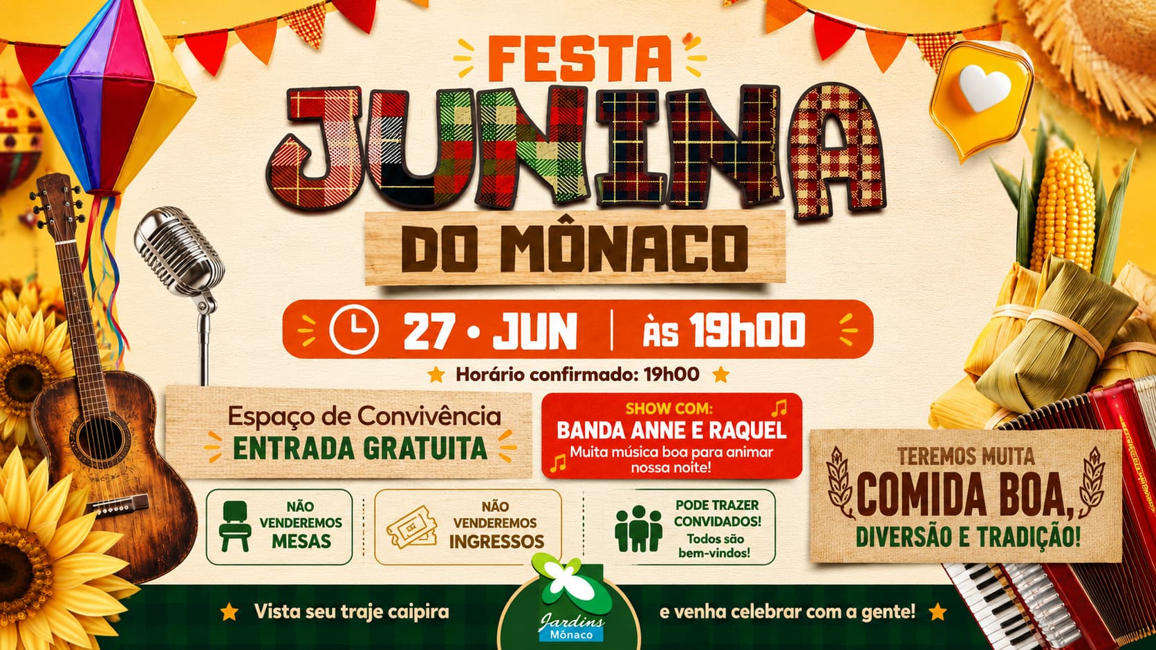 🎉 Festa Junina do Jardins Mônaco 2026