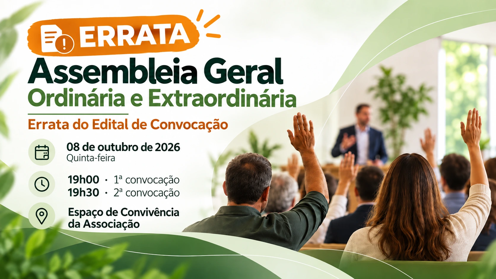 ERRATA – Edital de Convocação para Assembleia Geral Ordinária e Extraordinária