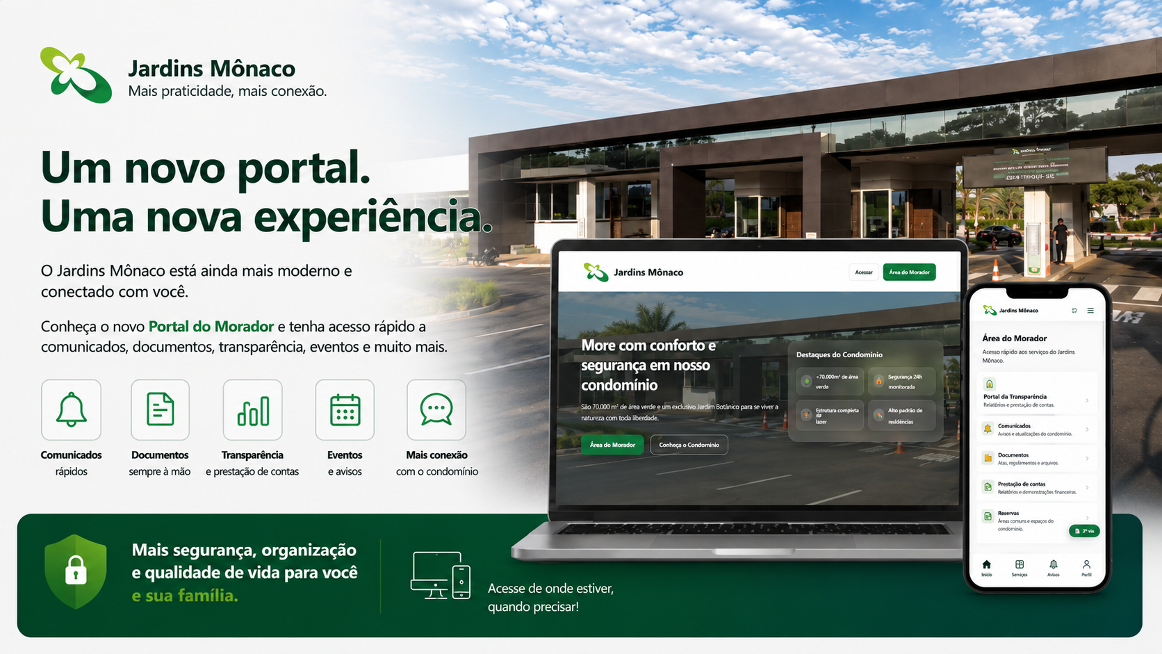 🚀 Jardins Mônaco lança novo Portal do Morador com mais praticidade, transparência e comunicação
